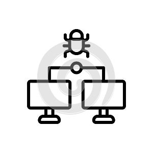 Laptops cyber attack icon. Simple line, outline vector elements of hacks icons for ui and ux, website or mobile application