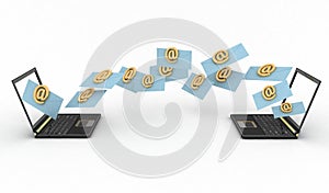 Laptops with incoming letters via e-mail