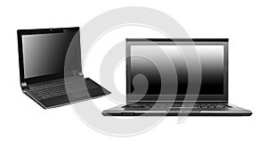 Laptops isolated on white photo