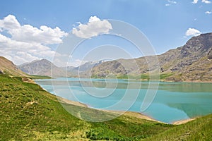 Lar Dam Lake and Alborz mountains