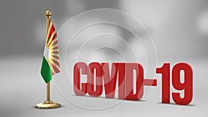 Lara Venezuela realistic 3D flag and Covid-19 illustration.