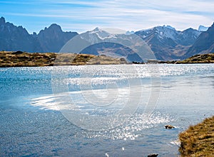 Laramon lake in french alps, Ecrins national park, France