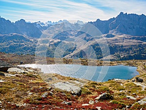 Laramon lake in french alps, Ecrins national park, France