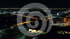 Laredo at Night, Texas, Aerial Flying, Mexican Border, Amazing Landscape