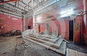 Large abandoned basement of the Soviet research Institute