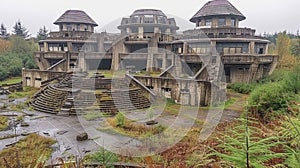 A large, abandoned building