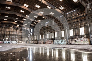 Large abandoned hangar