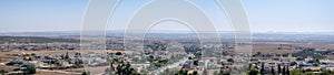 Large aerial view on Lakiya or Laqye - a Bedouin town in the Southern District of Israel