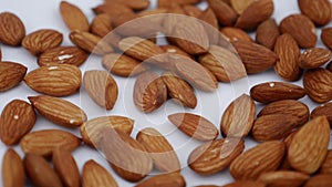 A large amount of almonds fall