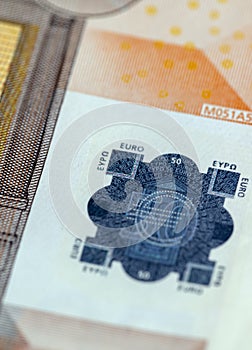 large amount of European Union euro cash in paper bills