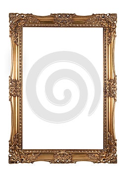 Large Antique Baroque Picture Frame in Gold