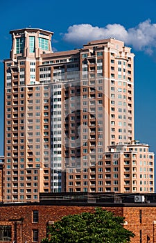 Large apartment building, seen from Federal Hill in Baltimore, M