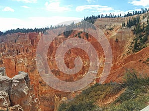 Large area of rock formations at Bryce Canyon National Park