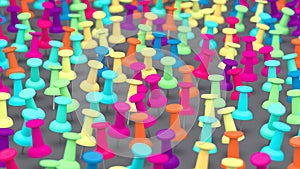 Large Array of Colorful Thumbtacks