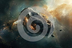 Large asteraid in empty space