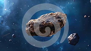 Large asteraid in empty space