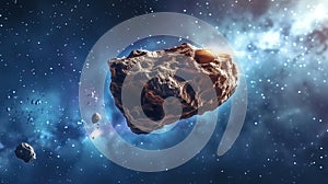 Large asteraid in empty space