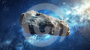 Large asteroid in empty space