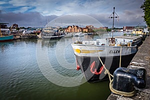 Large barge in Bristol harbour