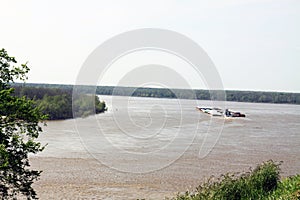 Large Barge on the Mississippi River