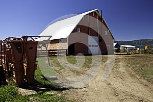 Large barn and barnyard