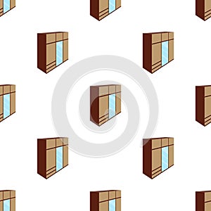 A large bedroom wardrobe with mirrow and lots of drawers and cells.Bedroom furniture single icon in cartoon style vector