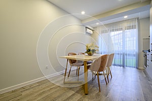 Large beige and cream luxury kitchen interior