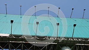 Large billboard soars into blue sky