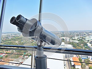 Large binoculars can be used for viewing views on tall buildings