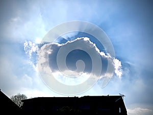 Sun behind cloud