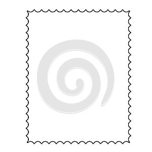 Large black post stamp outline, boder, vector illustration