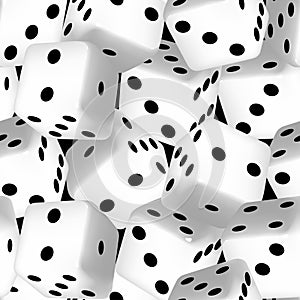 Large black and white 3D dice seamless pattern