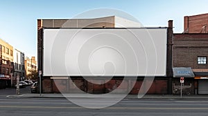 Large blank billboard on a street wall. Generative Ai