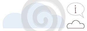 Cloud communication concept with information bubble and small cloud