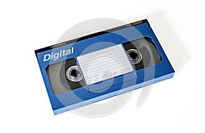 Large blue Digital Betacam L format video cassette