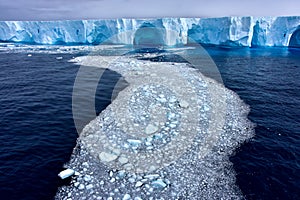 Large blue iceberg in Antarctica