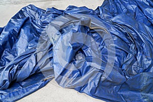 Large Blue Plastic Tarp Background With Wrinkles Shadows,Blue tarps tarpaulin covering