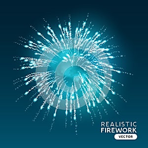 Large Blue Realistic Firework Vector