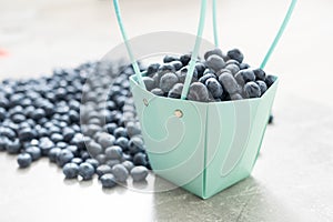 large blueberry with paper basket