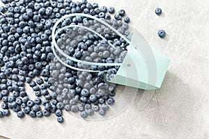 large blueberry with paper basket