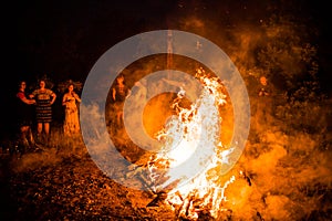 A large bonfire for the holiday