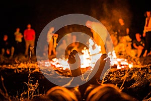 A large bonfire for the holiday