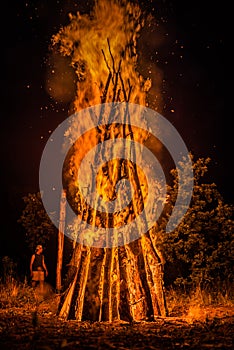 A large bonfire for the holiday