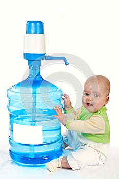 Large bottle of clean drinking water.