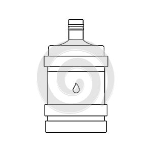 Large Bottle With Water Linear Icon.Vector Illustration