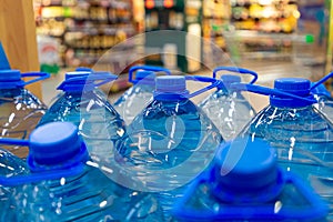 Large bottles of 5 liters of water