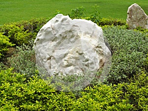 Large boulder placed in the garden