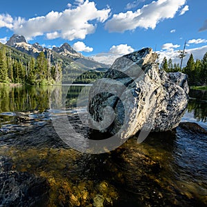 Large Boulder in Taggart Lake