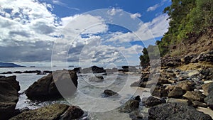 A Large-bouldered Rocky Shore In Bali