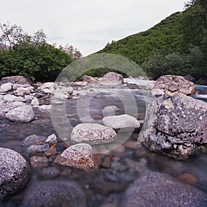 Large boulders in Upper Little Susitna river